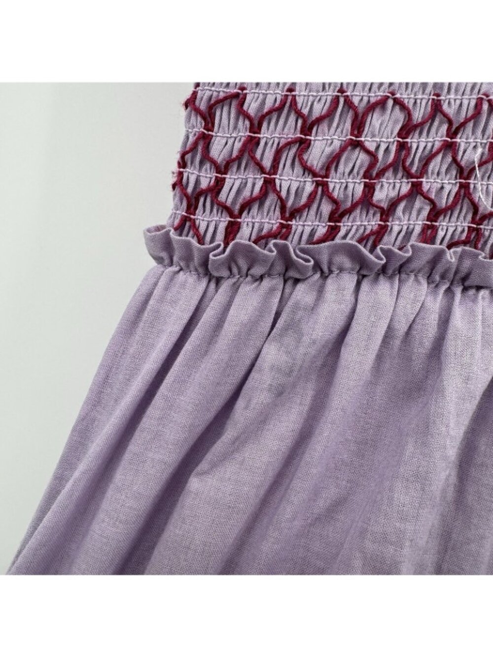 Tuckernuck Lavender Mallie Midi Dress sz XS 100% Cotton Smocked Purple *READ* - Picture 7 of 16